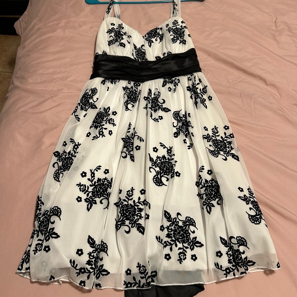 Black and white flower dress